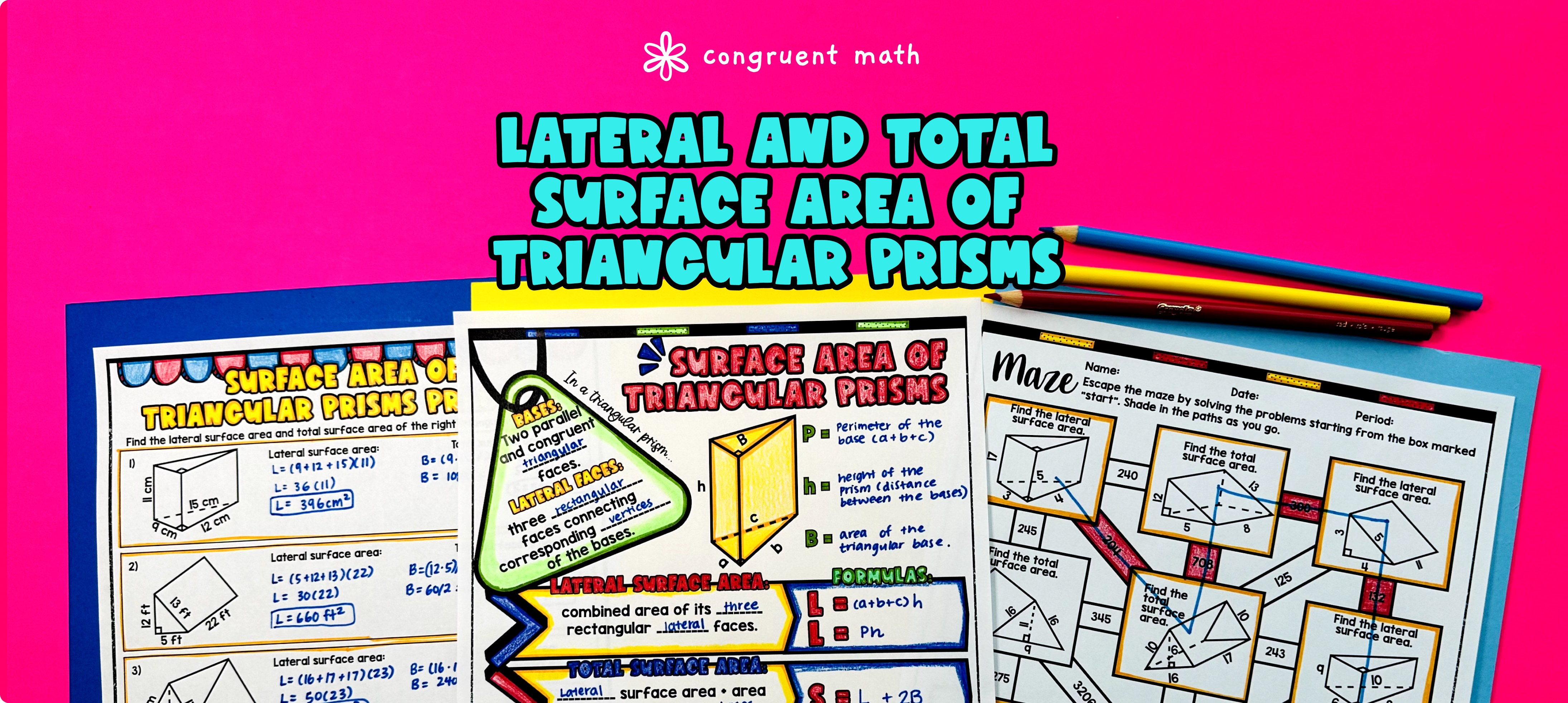 Lateral and Surface Area of Triangular Prisms Lesson Plan