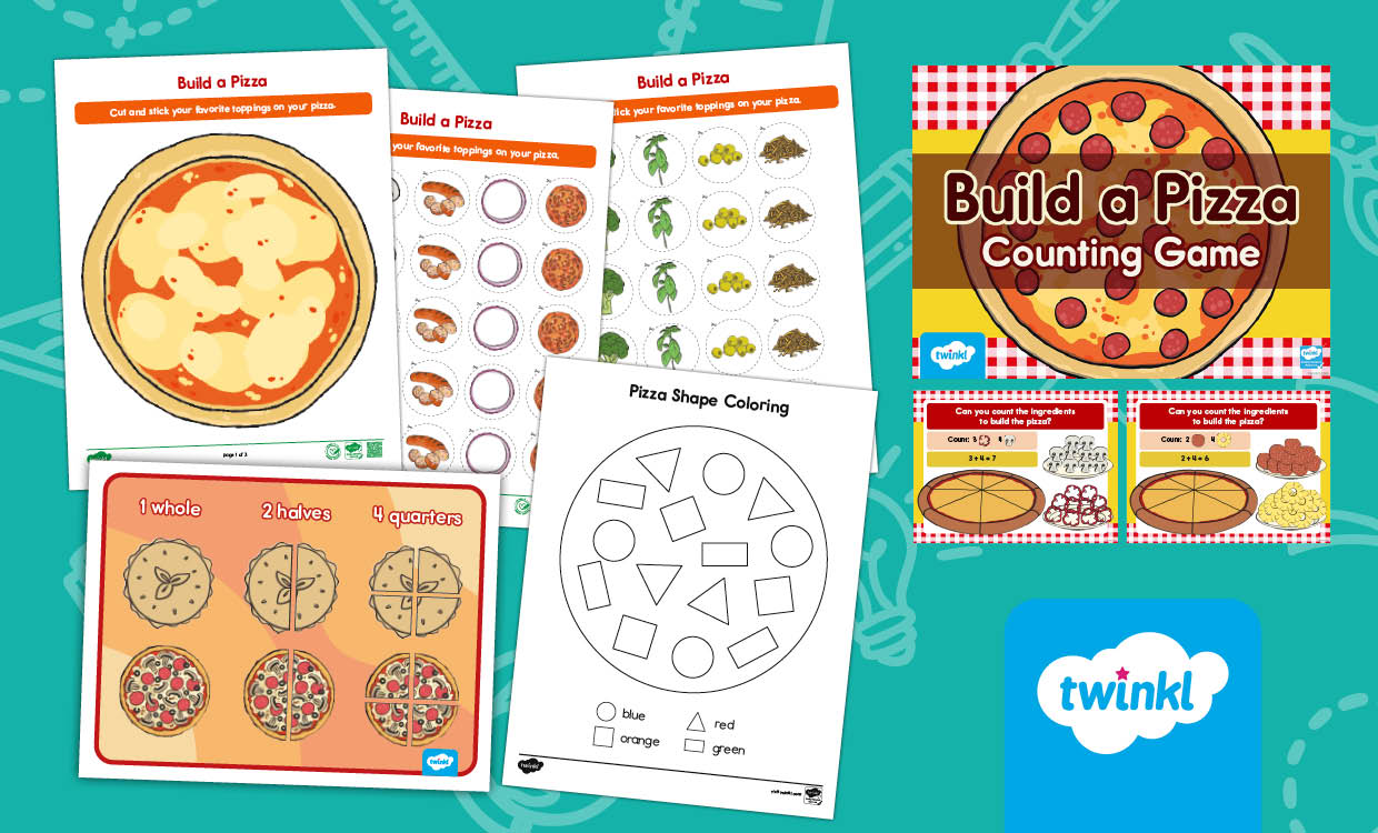 Pizza themed math Activities for K-2nd Grade