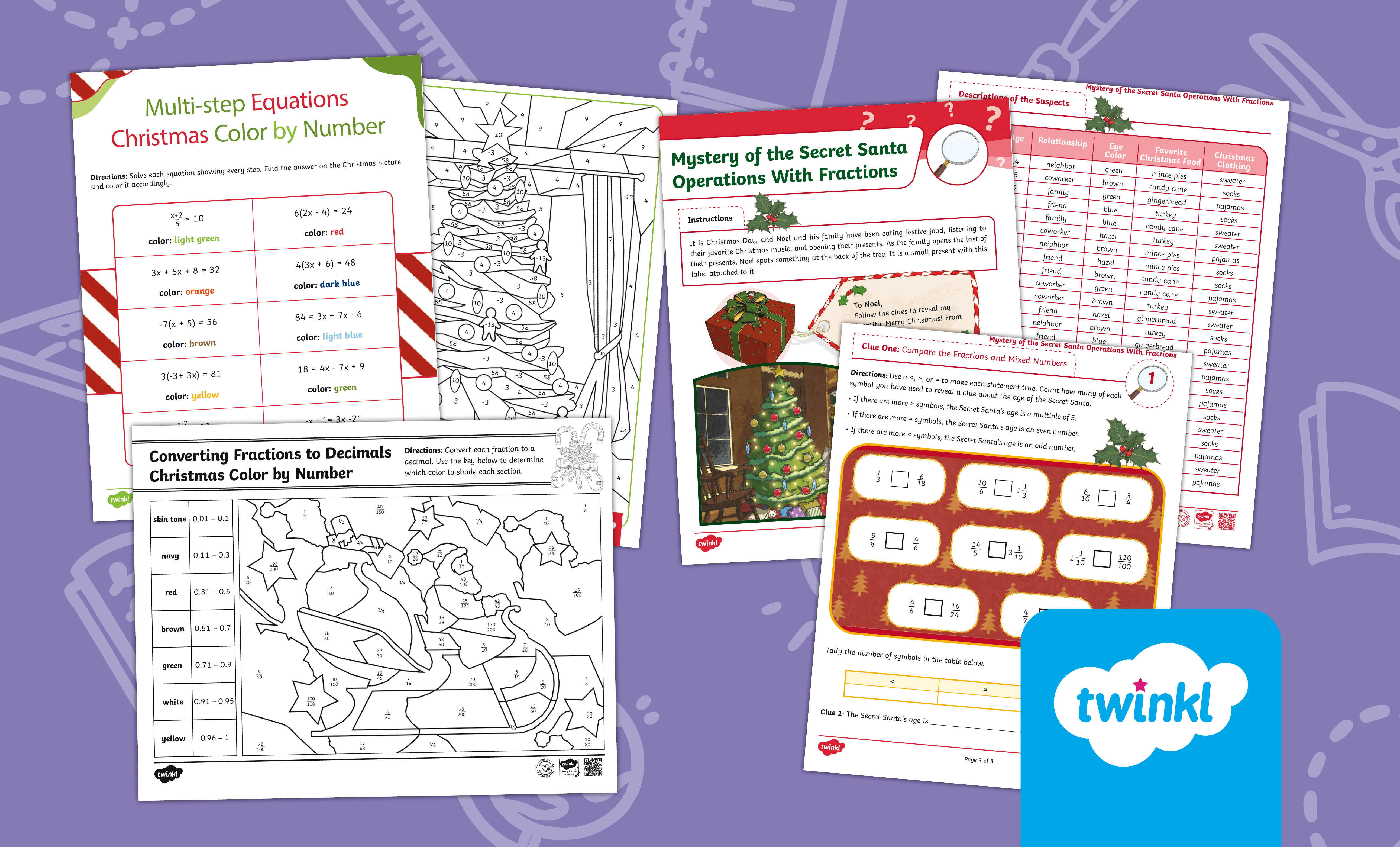 Christmas Math for 6th-8th Grade